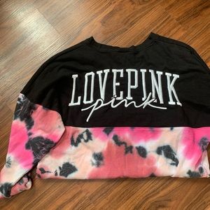 Pink Victoria Secret long sleeve tie dye top size large women’s fall/ winter